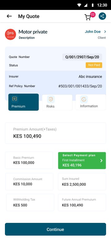 Agencify motor quote screen